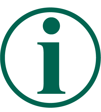 green lowercase i in the middle of a circle