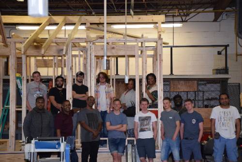 Delgado Carpentry students and faculty with Byremo Upper Secondary School carpentry students.
