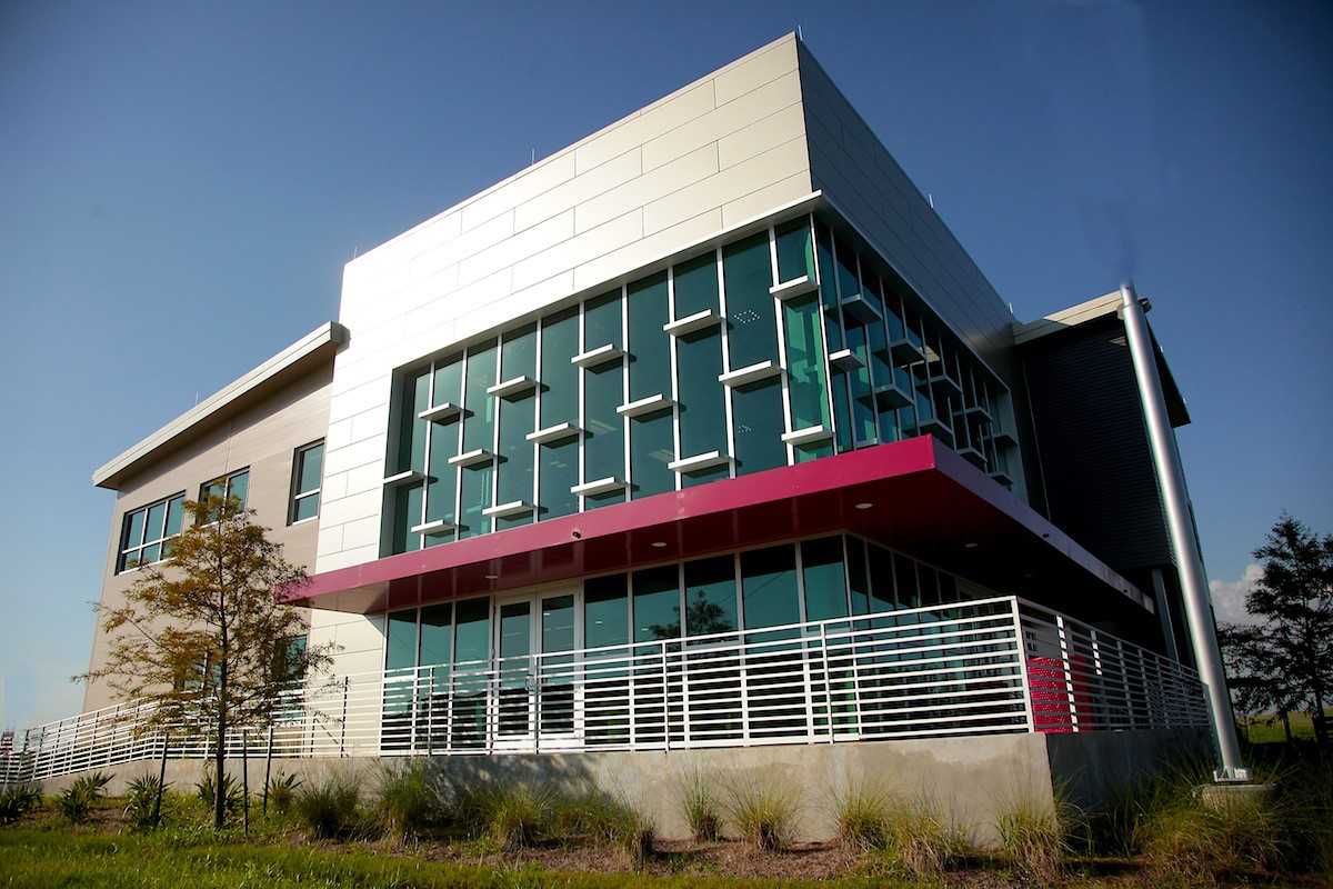 A side view of the new state-of-the-art Maritime and Industrial Training Center