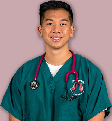 Student with a stethoscope around his neck