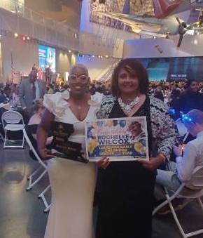 Lisa Melson & Rochelle Wilcox at award banquet
