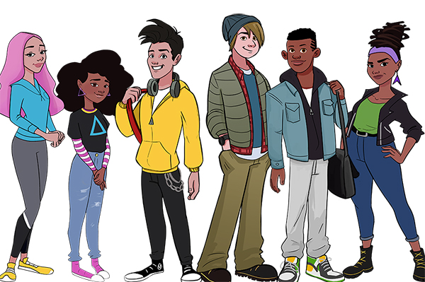 CSSL characters (diverse group of teens)