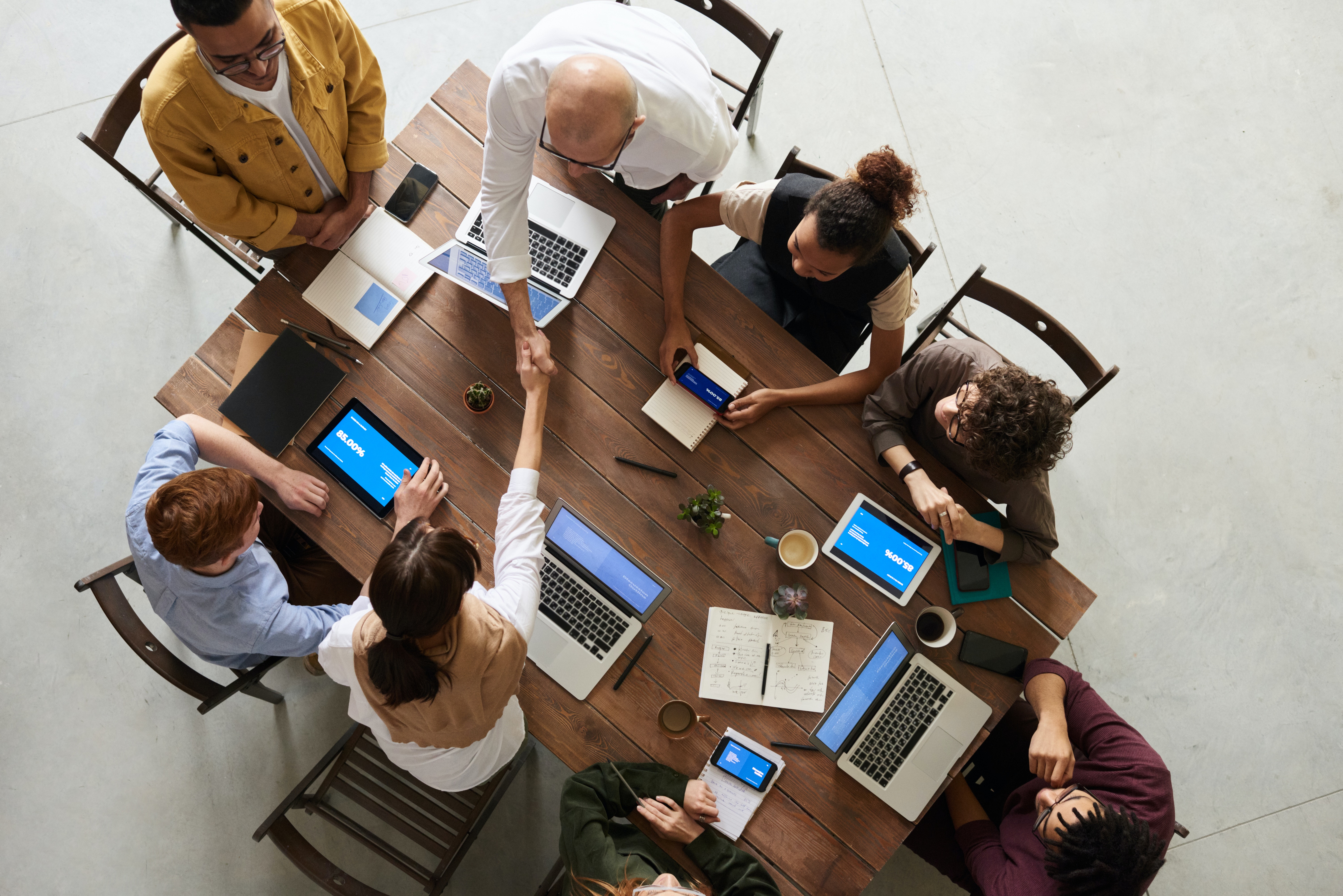 people at a table working