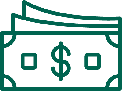 green dollar bills icon