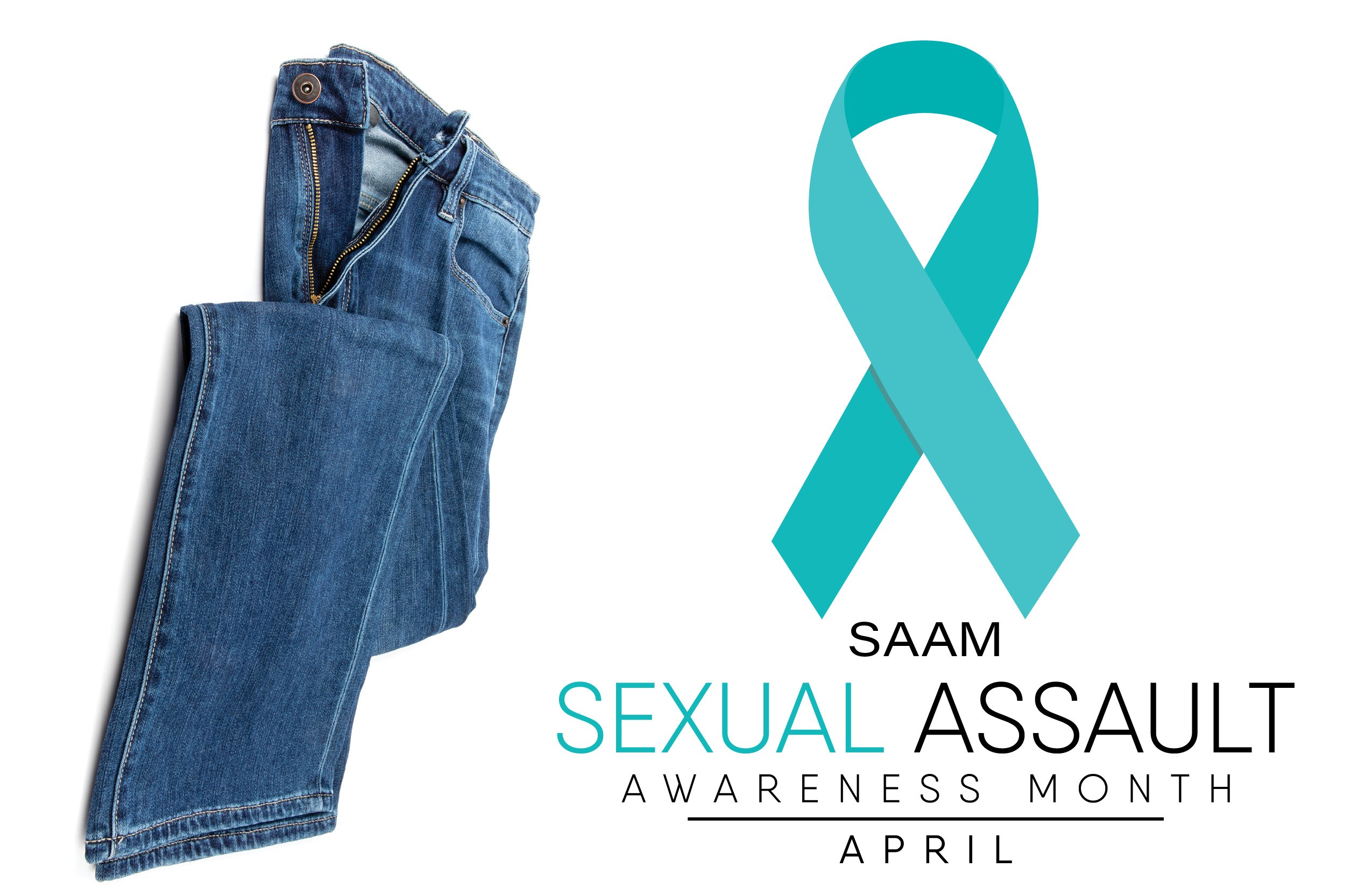 sexual assault month logo with jeans