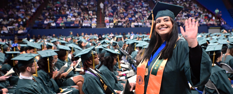 female student at graduation