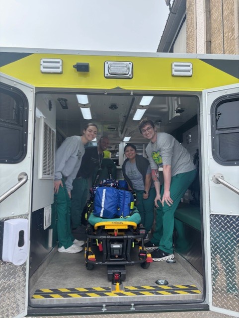 Students in an ambulance