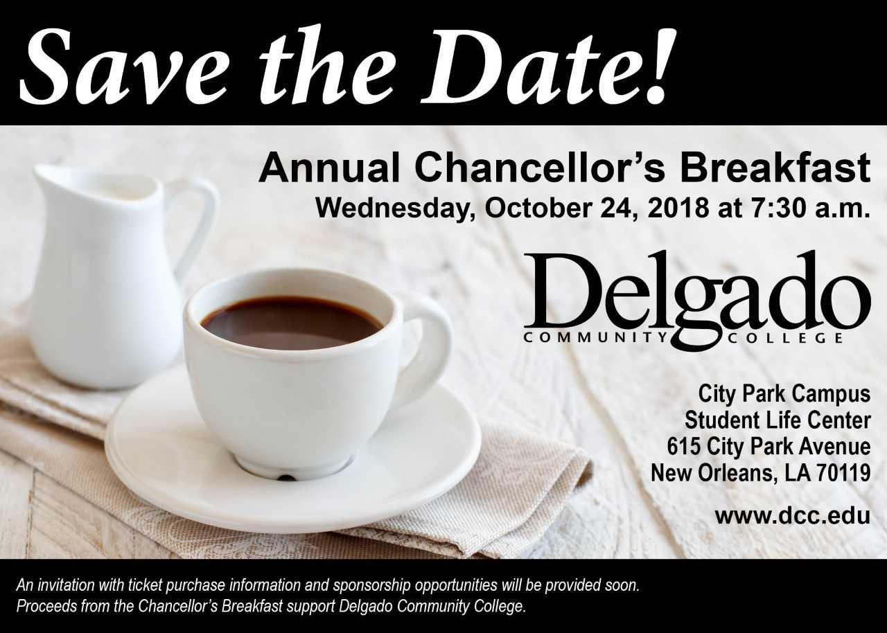 Save the Date card for the Chancellor's Breakfast