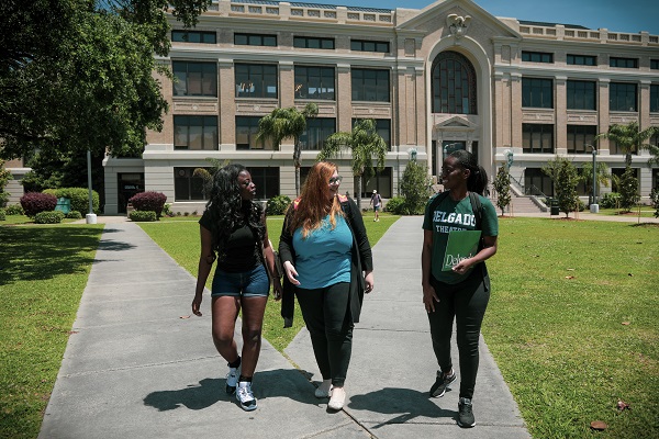 students walking