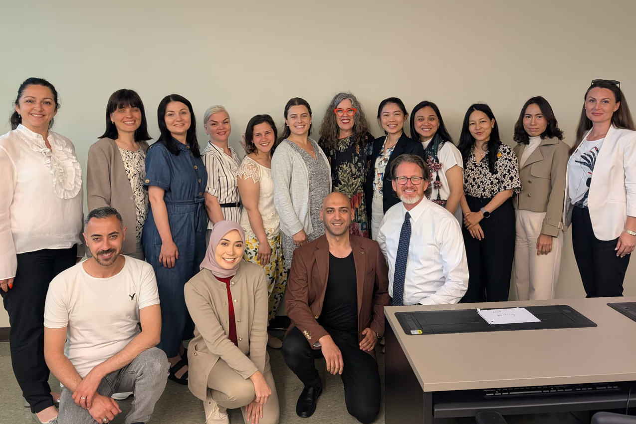 Dean Emily Cosper with visiting international educators