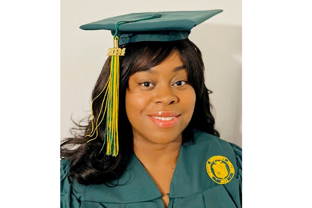 Keisha in cap and gown