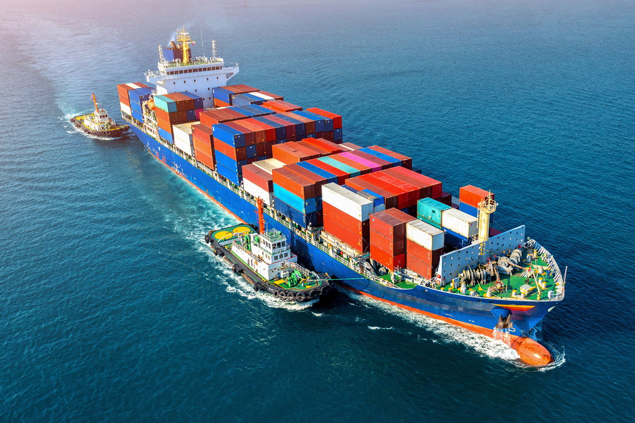 Cargo ship representing maritime logistics