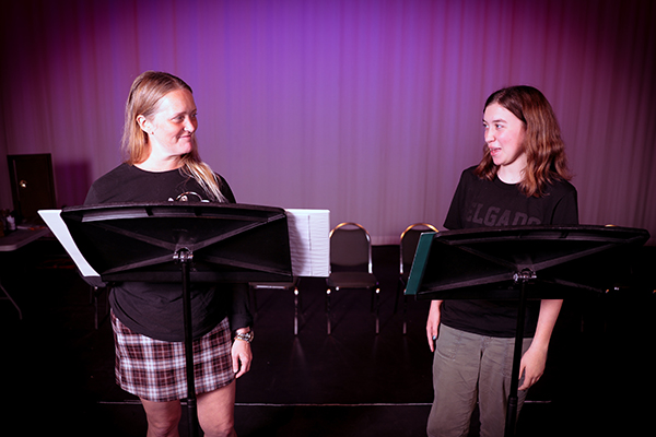 Cast memembers Meghan McDermott and Sophie Condon from the play