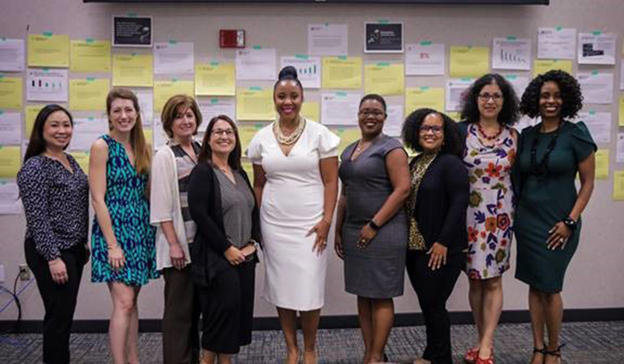 Chancellor Littleton-Steib, center, with Delgado Single Moms Success core team members