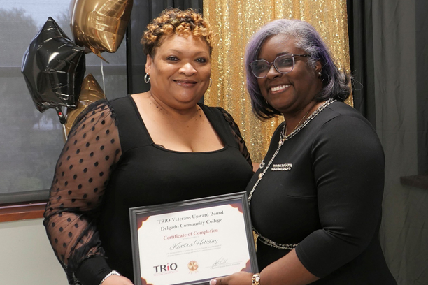 Student receiving an award