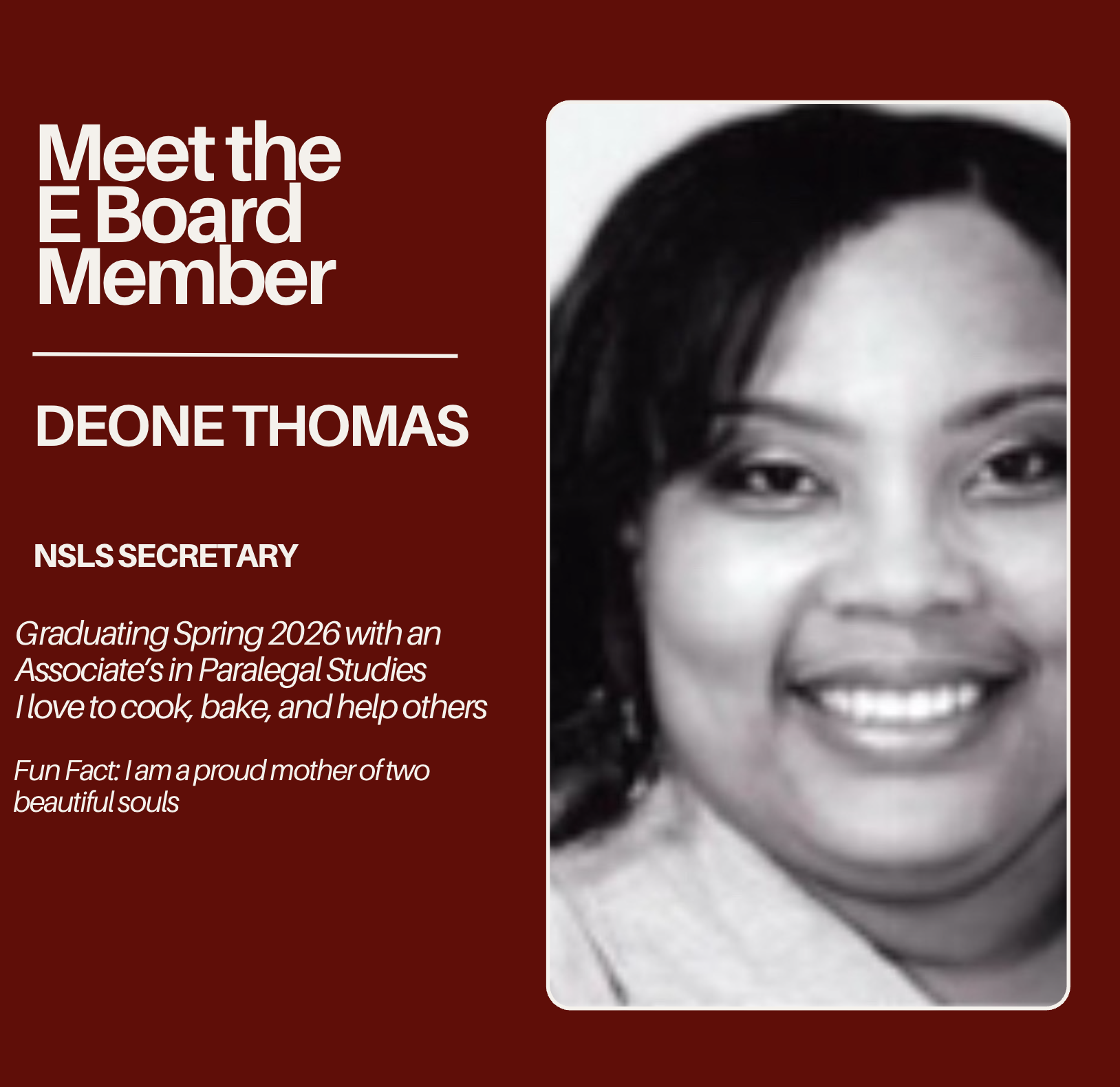 NSLS Secretary Deone Thomas