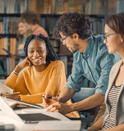 Library group of students
