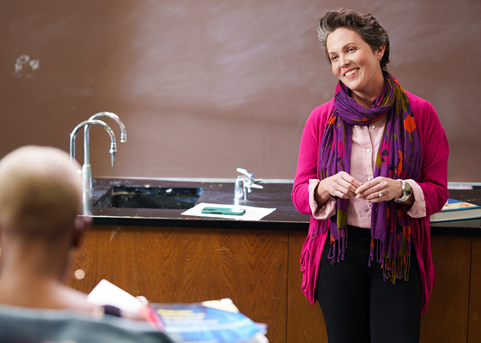 female teacher in a classroom